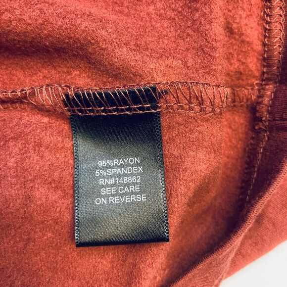 Torrid Brick Red Fleece Hooded Anorak Jacket Coat Size 0 12 Large - Picture 7 of 8